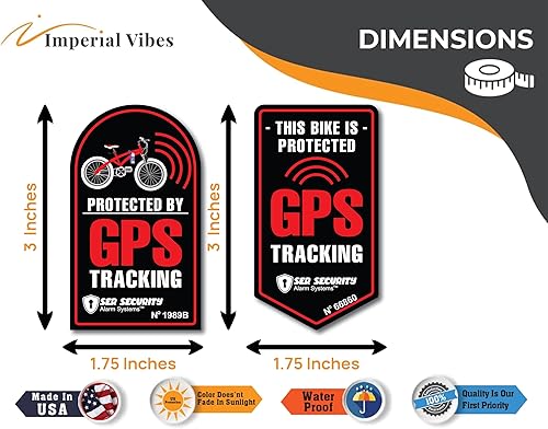 Miniatura 7 de Adhesivo de seguimiento GPS de advertencia Alarma de seguridad Coche Bicicleta Motocicleta Parachoques Protegido 3 pulgadas appx Imp 083