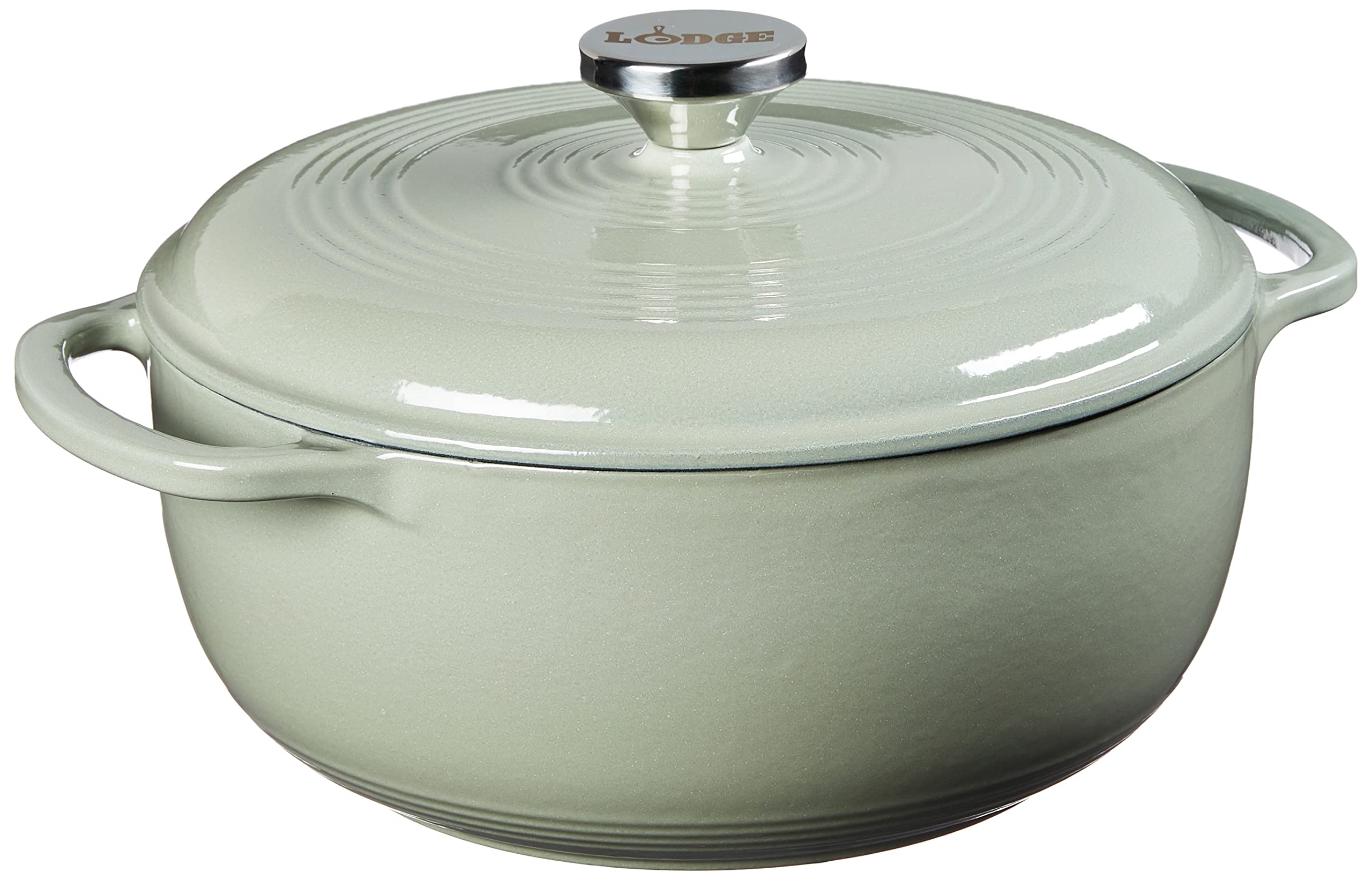 Lodge Essential Enamel Cast Iron Dutch Oven with Lid - 4.5 Quart - Oven-Safe Enamel Cookware up to 500 F - Heat-Retaining Braising & Roasting Pot - Non-Toxic Cookware - Caribbean Blue product thumbnail 2