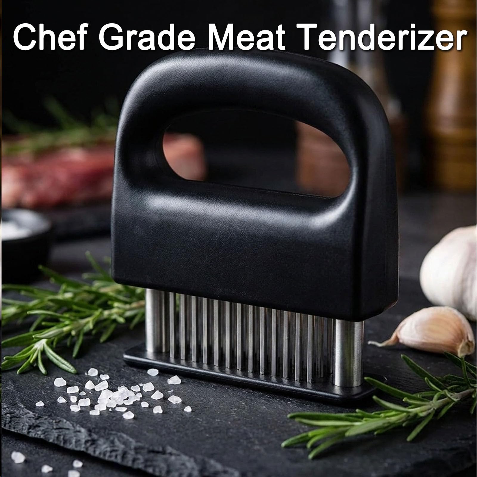 Fleischklopfer, professionell, gefedert, mit 48 Edelstahlklingen, perfekt für Schweinefleisch, Huhn und Grill, 2 Stück