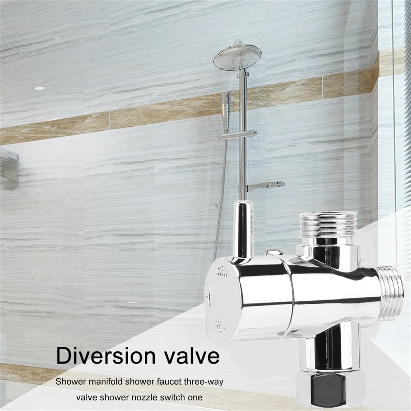 1-5 piezas de válvula desviadora, grifo antirayaduras, cabezal ducha desviador, brazo 3 vías, baño para Baño de Cocina(5PCS)
