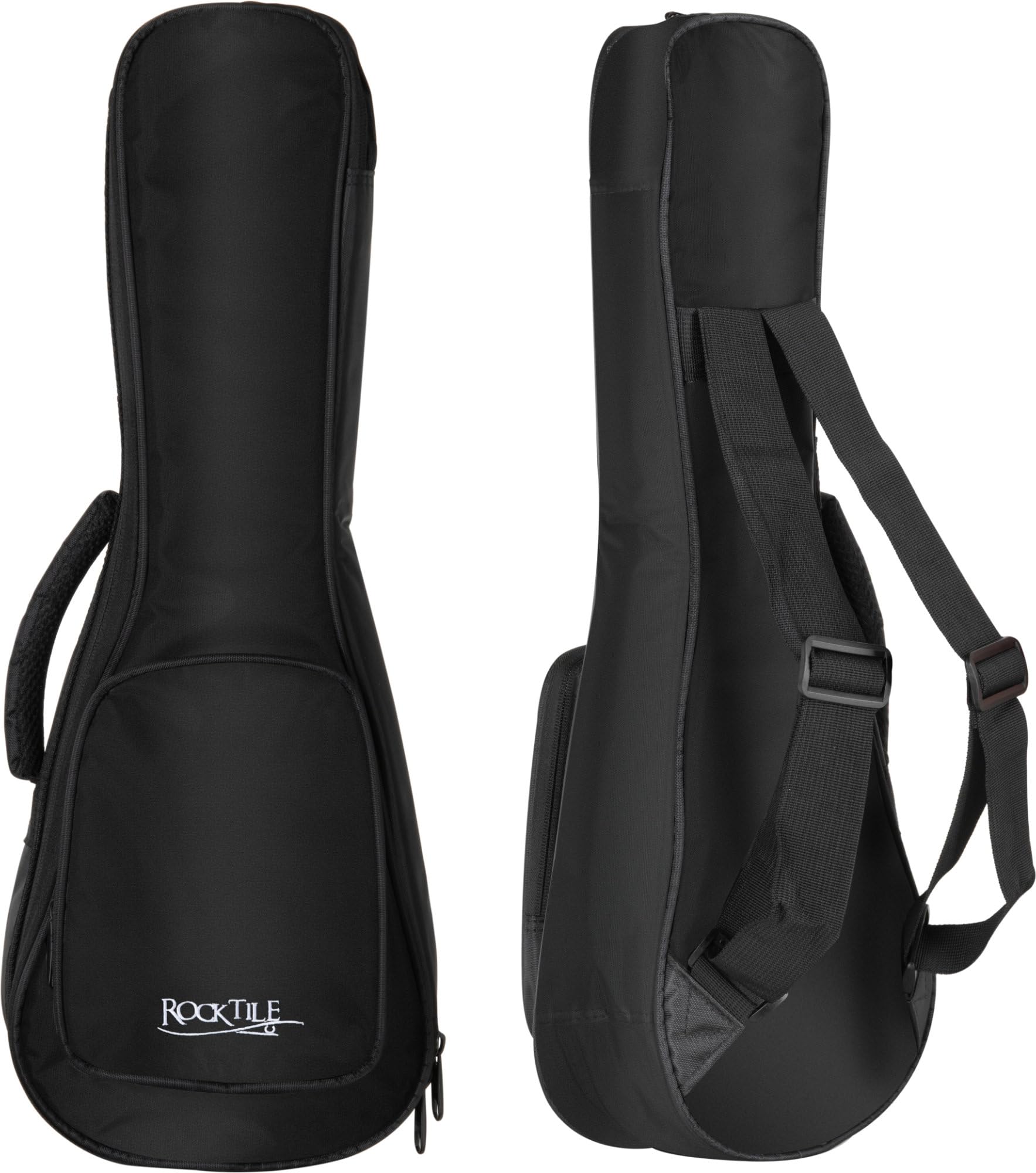 Custodia Per Ukulele Soprano Rocktile - Gigbag Imbottito Grigio Con Tasca E Tracolla