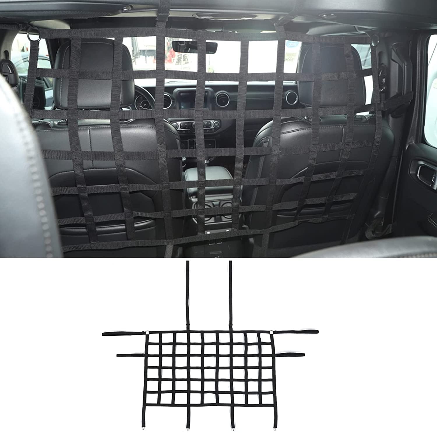 Tylna przegroda siedzenia, siatka bagażowa, bariera samochodowa dla psa do Jeep Wrangler JK JL Gladiator JT 2007-2026 2/4-drzwiowy,Black