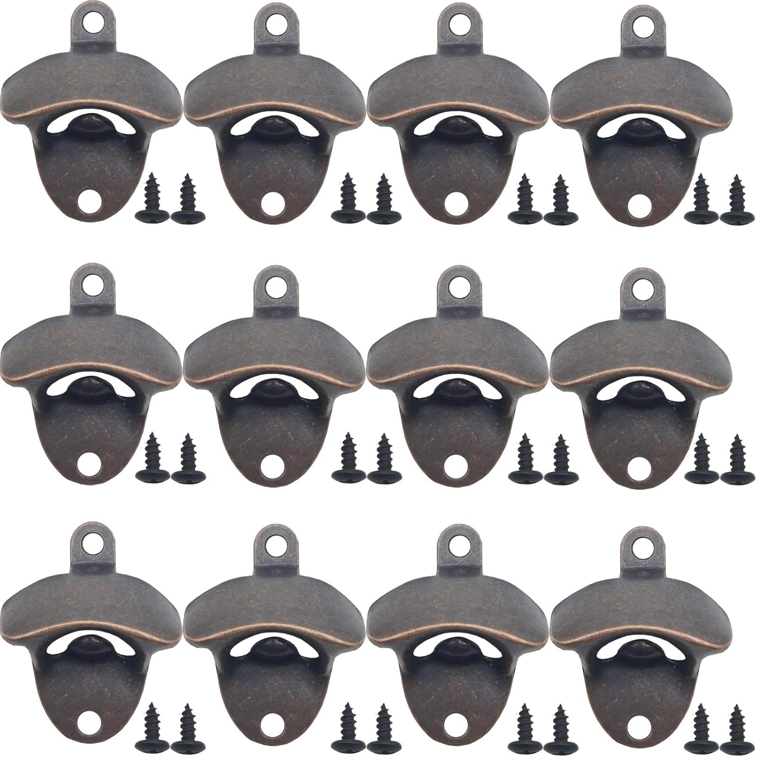 ROYHOO 12PCS Wall Mounted Bottle Opener Vintage Beer Bottle Opener Suitable for Bars KTV Hotels Homes: Home & Kitchen