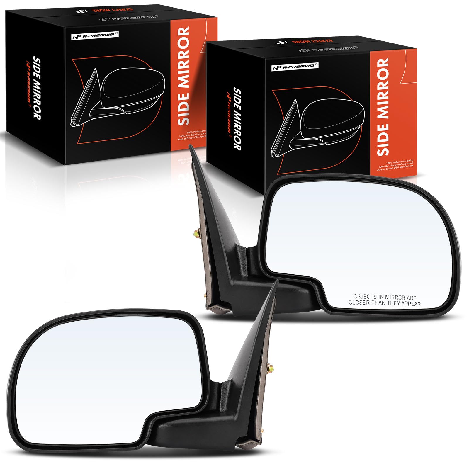 Photo 1 of A-Premium Pair (2) Driver and Passenger Side Power Door Mirror - Compatible with Chevy Silverado 1500 2500 HD 3500, Tahoe & GMC Sierra 2500 HD - Heated Manual Folding Outside Rear View Mirror