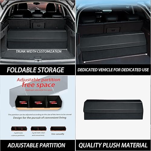 Miniatura 4 de Organizador de maletero de automóvil, contenedor de almacenamiento de carga para vehículo (negro, para Toyota RAV4)