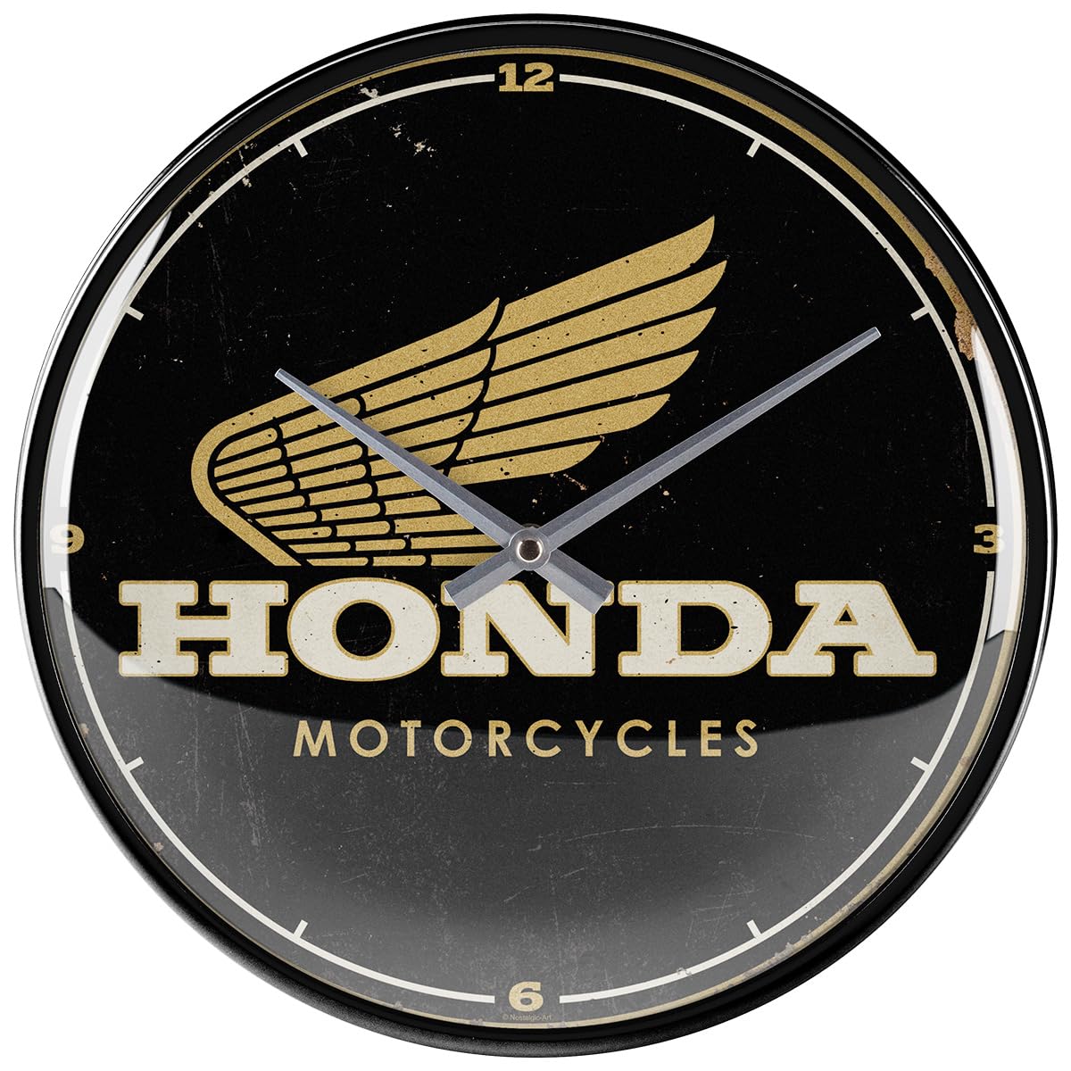 Nostalgic-Art Retro Wanduhr, Ø 31 cm, Honda MC – Motorcycles – Geschenk-Idee für Honda-Zubehör Fans, Original Lizenzprodukt (OLP), Große Küchenuhr, Vintage Design