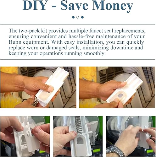 Miniatura 7 de Paquete de 2 juntas de sello de eje de barrena con número de pieza 26780.0000, ajuste perfecto para Bunn 32193-2 CDS-2, máquina de bebidas