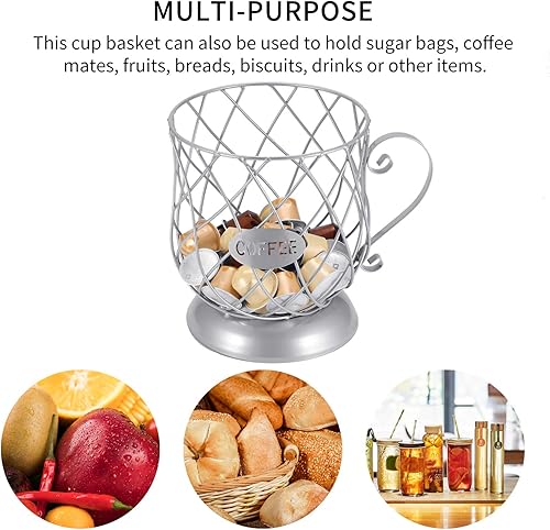 Miniatura 6 de AOZBZ Soporte para cápsulas de café, organizador de cápsulas de café, taza de almacenamiento de cápsulas de café, cesta de almacenamiento de café K