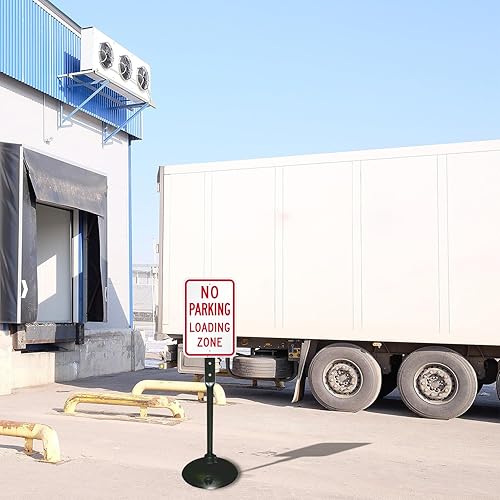 Miniatura 6 de SmartSign Kit "No Parking Loading Zone"  Letrero de aluminio de grado ingeniero de 12 x 18 pulgadas, soporte base de poste y hierro fundido,