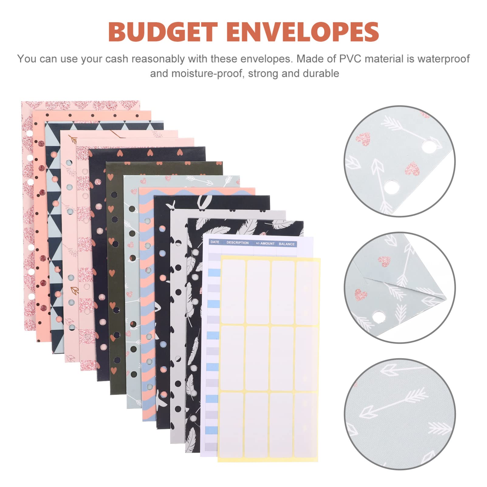 LALAFINA 2ensembles Enveloppes Budget Décoratives Avec Feuilles De Suivi Et Autocollants Pour Gestion Des Finances à Domicile Et Bureau