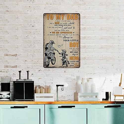 Miniatura 5 de Lienzo artístico con texto en inglés To My Dad (To My Dad Dirt Bike Dad), póster para el Día del Padre, regalo de papá e hijo, decoración de pared