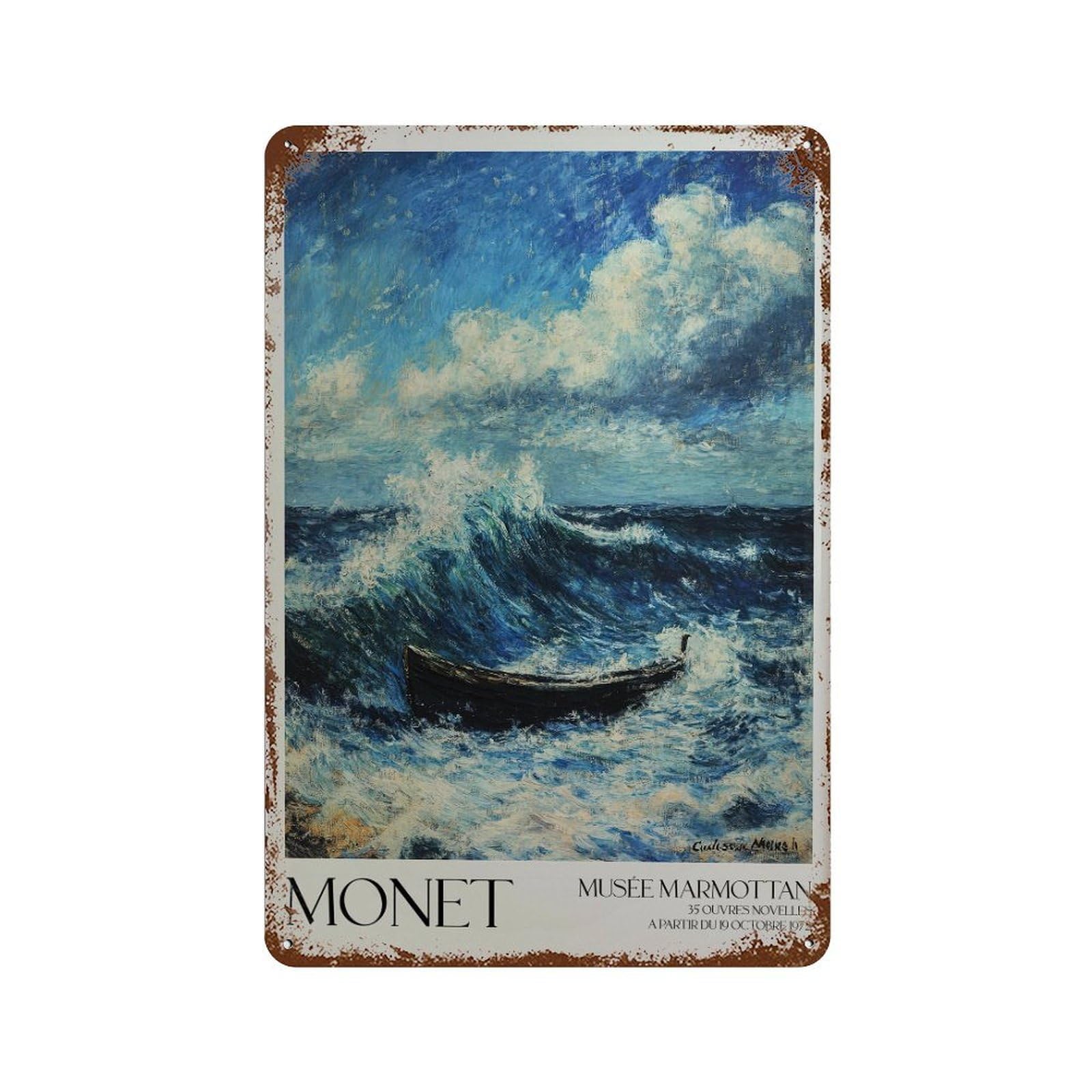 xiaoxiaoshen Claude Monet Exhibition Home Decor. Floral Wall Decor Art Metal Tin Poster Modern Home Decor Art Home Bar Shop Decorations Vintage Sign 30x20cm