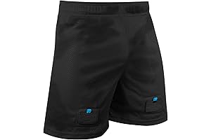 Rink Textured Polyester Mesh Hockey Shorts, With Compression Inner Shorts, Velcro Side...