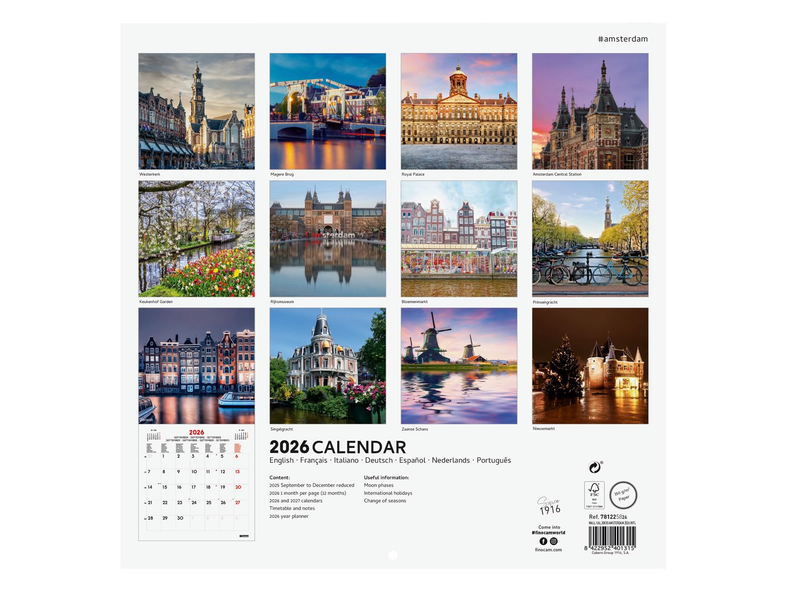 Calendario 2025 Paesaggi Finocam - Calendario Da Parete 2026 30 X 30 Cm ...