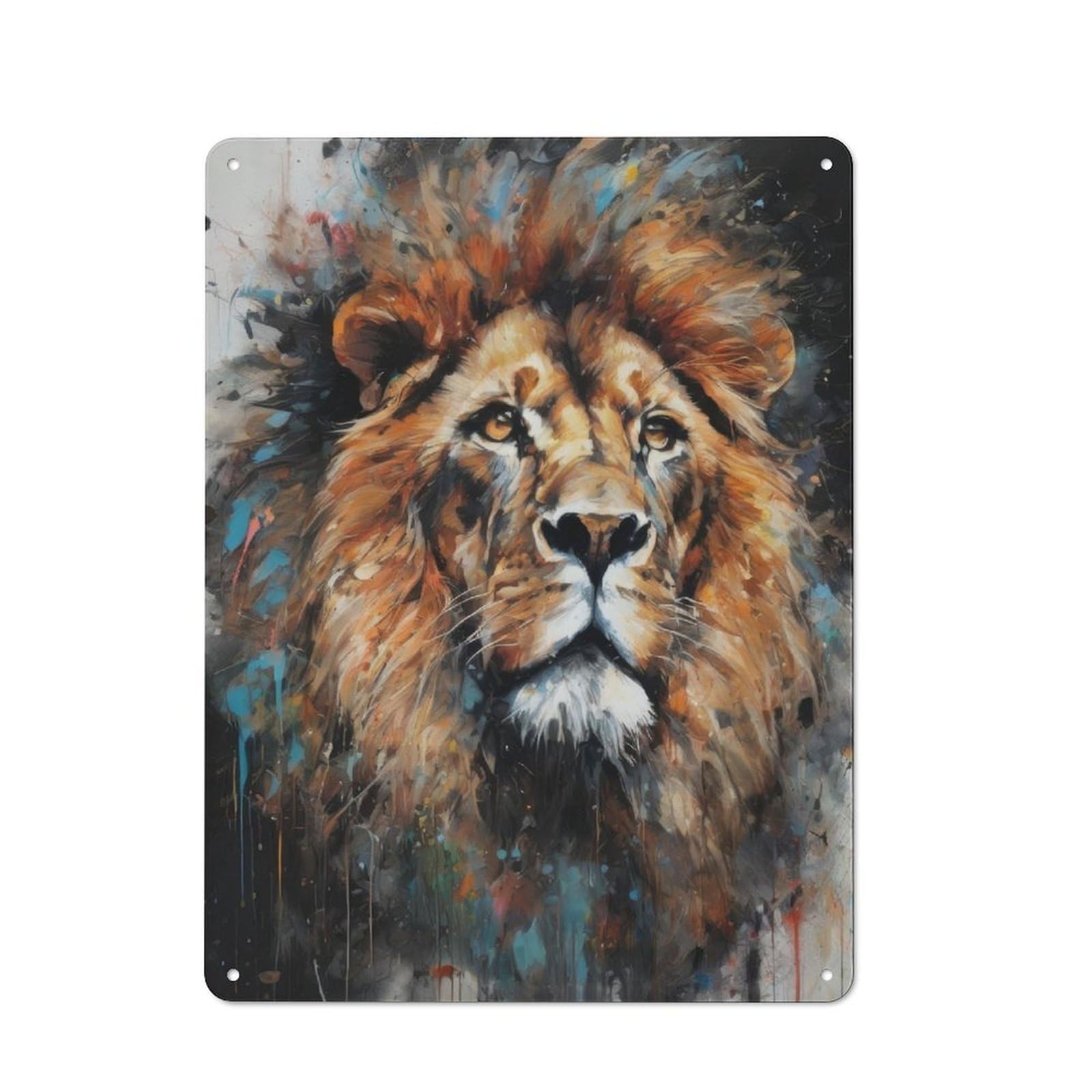 Junmoney Lion Vintage Tin Sign 40X30cm With For Guest Room Or Hallway, For Themed Room Decoration, For Vintage Wall Decor Fans
