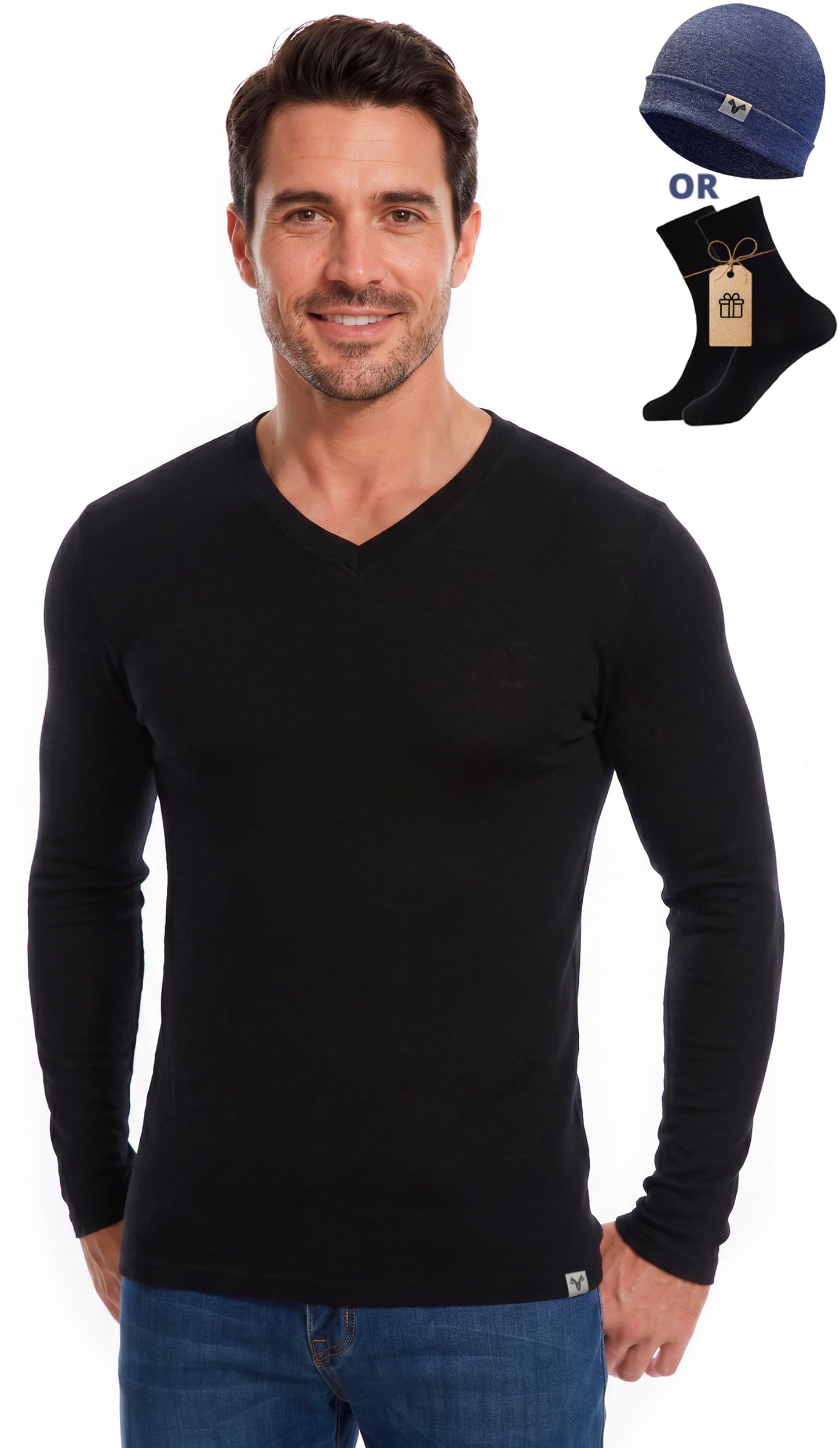 100% Merino Wool Shirt for Harren Thermal Underwear Long Sleeve Temperature Regulating Soft-image-20