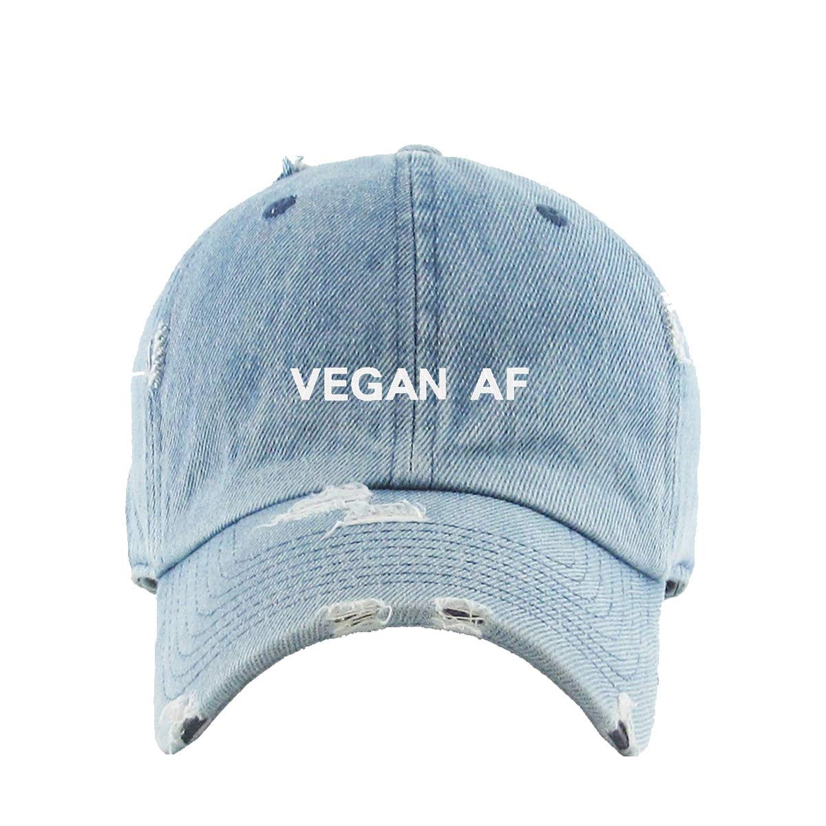 Vegan AF Vintage Baseball Cap Embroidered Cotton Adjustable Distressed Dad Hat