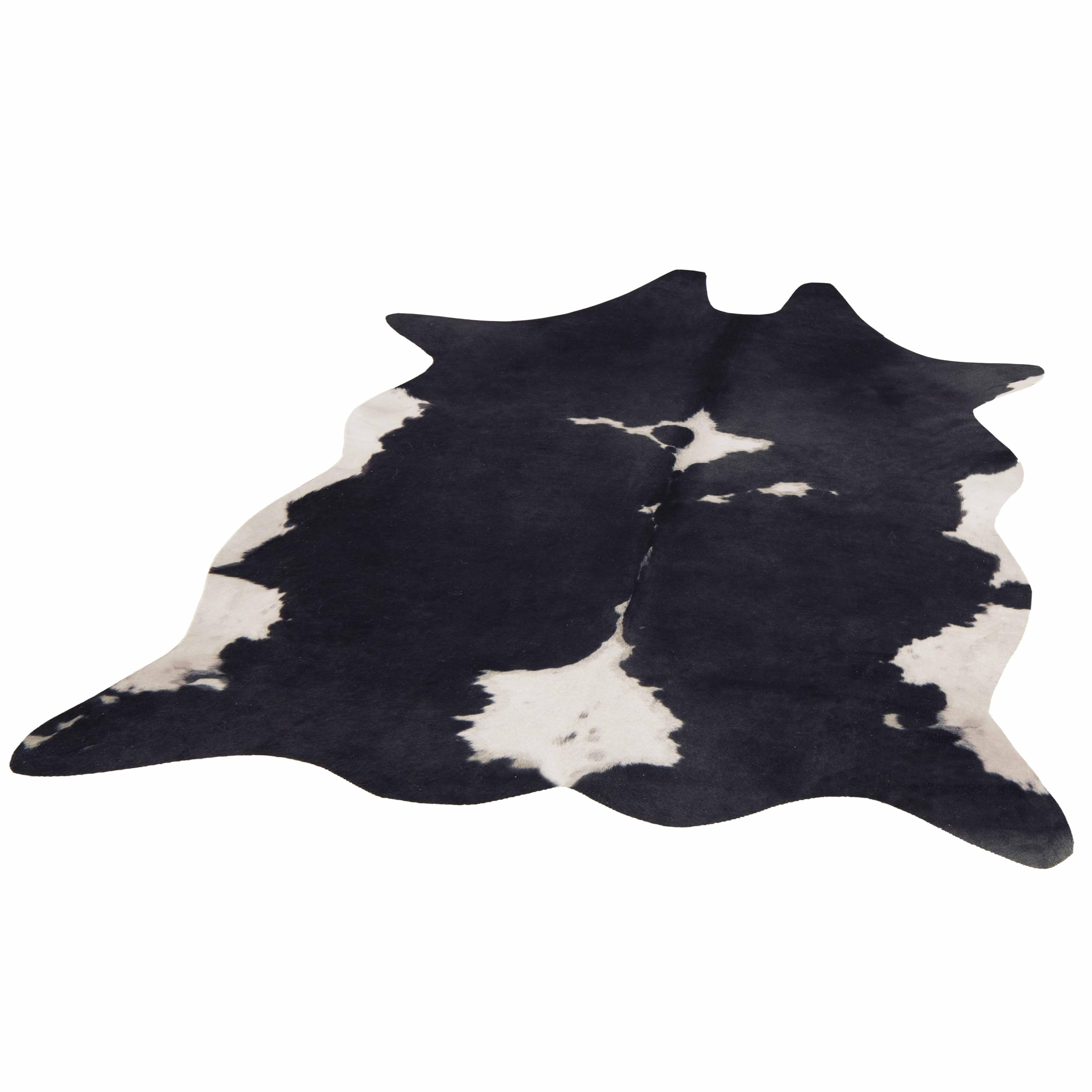 Oviala Tapis Imitation Peau de Vache L 155 x 190 cm Noir