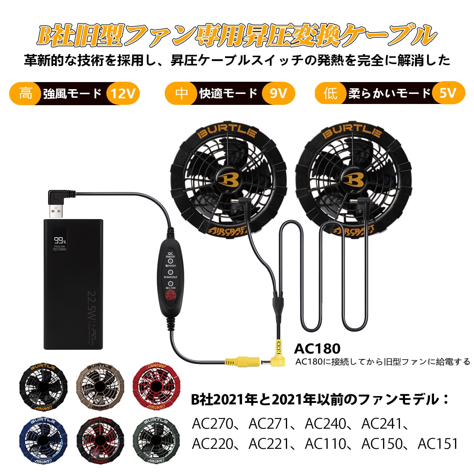 バートル　バッテリー　空調服用ファン　AC230 BURTLE バートル エアークラフトファン＆バッテリーセット/AC230