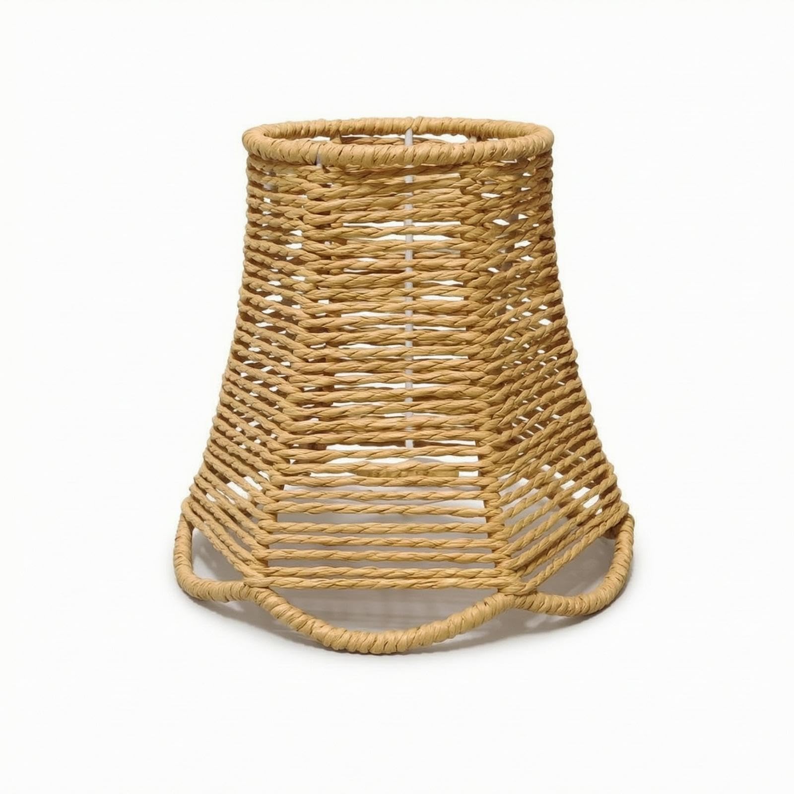 Rattan Lampshade Woven Wicker Lampshade Open-Weave Webbed Lamp Shade for Living Room, Cafe-image-35