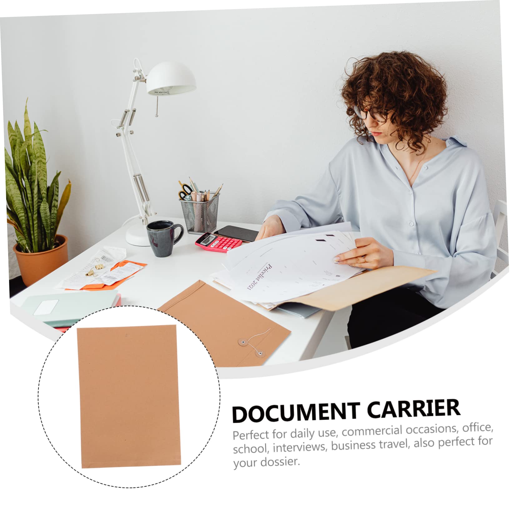 STOBOK 50pezzi Borsa per Documenti in Carta Kraft Vuota Organizer per Documenti di Formato Busta Portadocumenti Chiusura Bottone per Archiviazione Scartoffie Lettere Ricevute