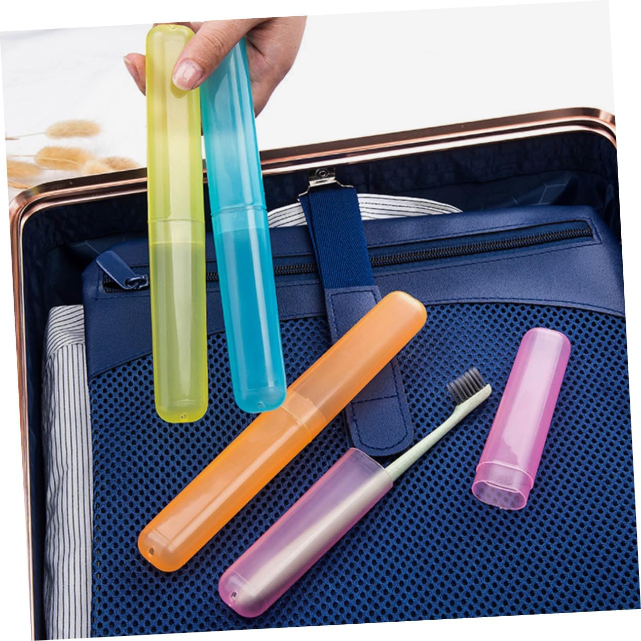 Ciieeo 21pcs Portable Toothbrush Travel Holder Case Dustproof Design for Outdoors Business and Travel
