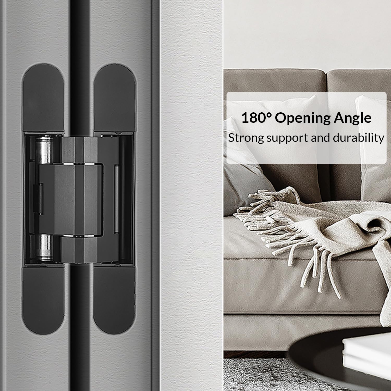 Paquete de 3 bisagras hidráulicas invisibles 3D ajustables resistentes para puerta oculta, oscilación de 180°, bisagra de amortiguación de cierre automático de puerta, montaje de mortaja,