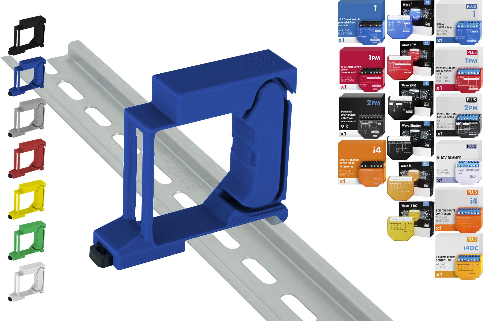 Print Worth PWG3-Single 3D DIN Rail Holder for 32 Shellys: 1.1PM