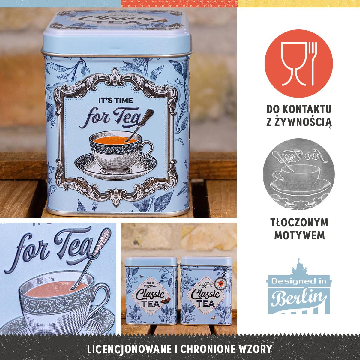 Nostalgic-Art Retro puszka na herbatę, 100 g, Classic Tea – Pomysł na prezent dla miłośników herbaty, metalowy pojemnik na herbatę, Styl vintage