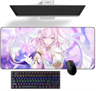 Anime Mouse pad Honkai Impact 3rd Elysia Anime Desk Mat Keyboard Mat Large Mouse Pads Rubber Mouse Mats