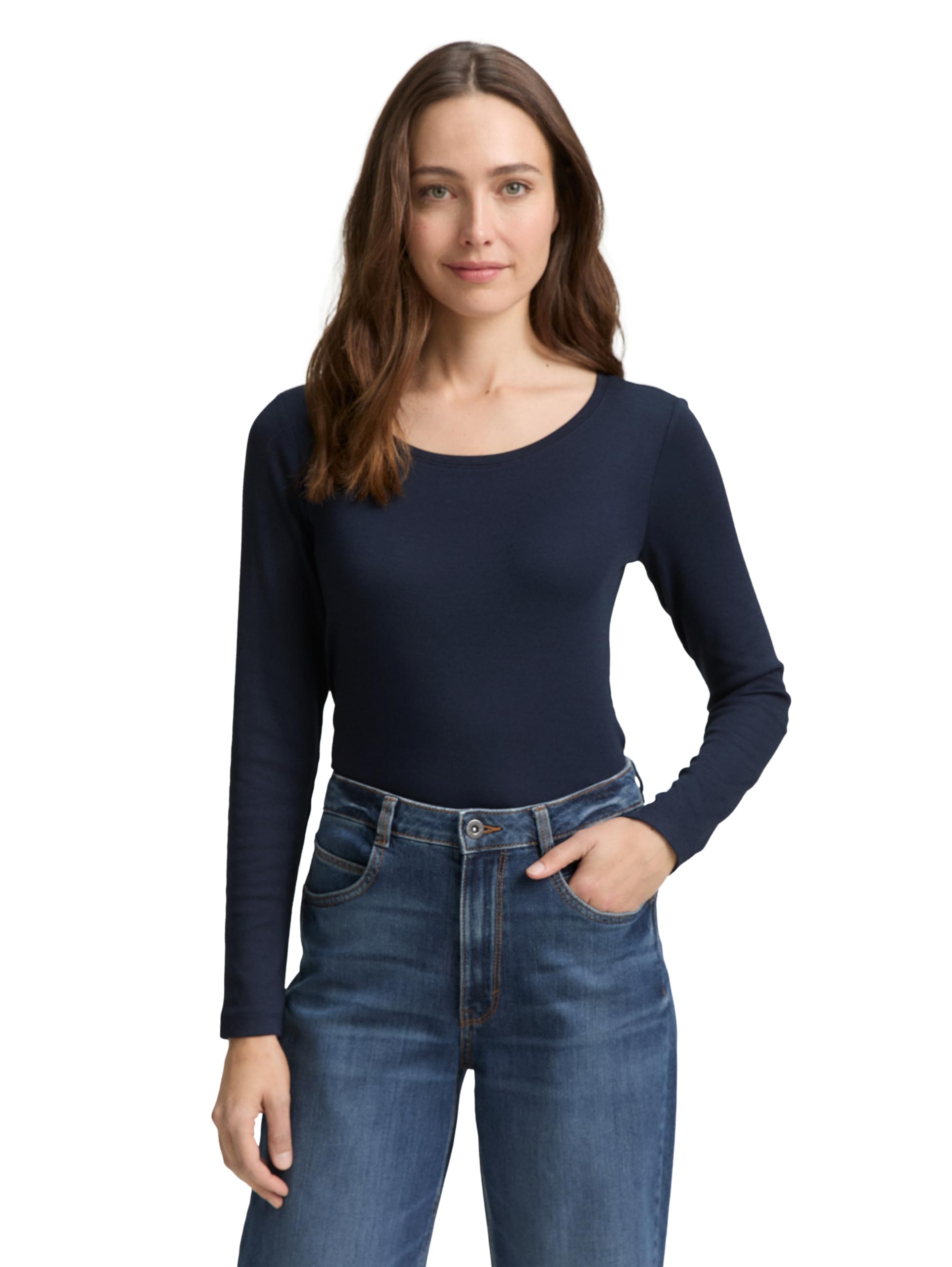 Tom Tailor Damen 1048492 Basic Langarmshirt (1er Pack)