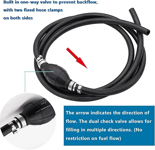 Miniatura 3 de Taiss Manguera de línea de combustible para motor de barco de 6 pies con diámetro interior de 38 pulgadas (0.394 in), con 2 bombas de imprimación de