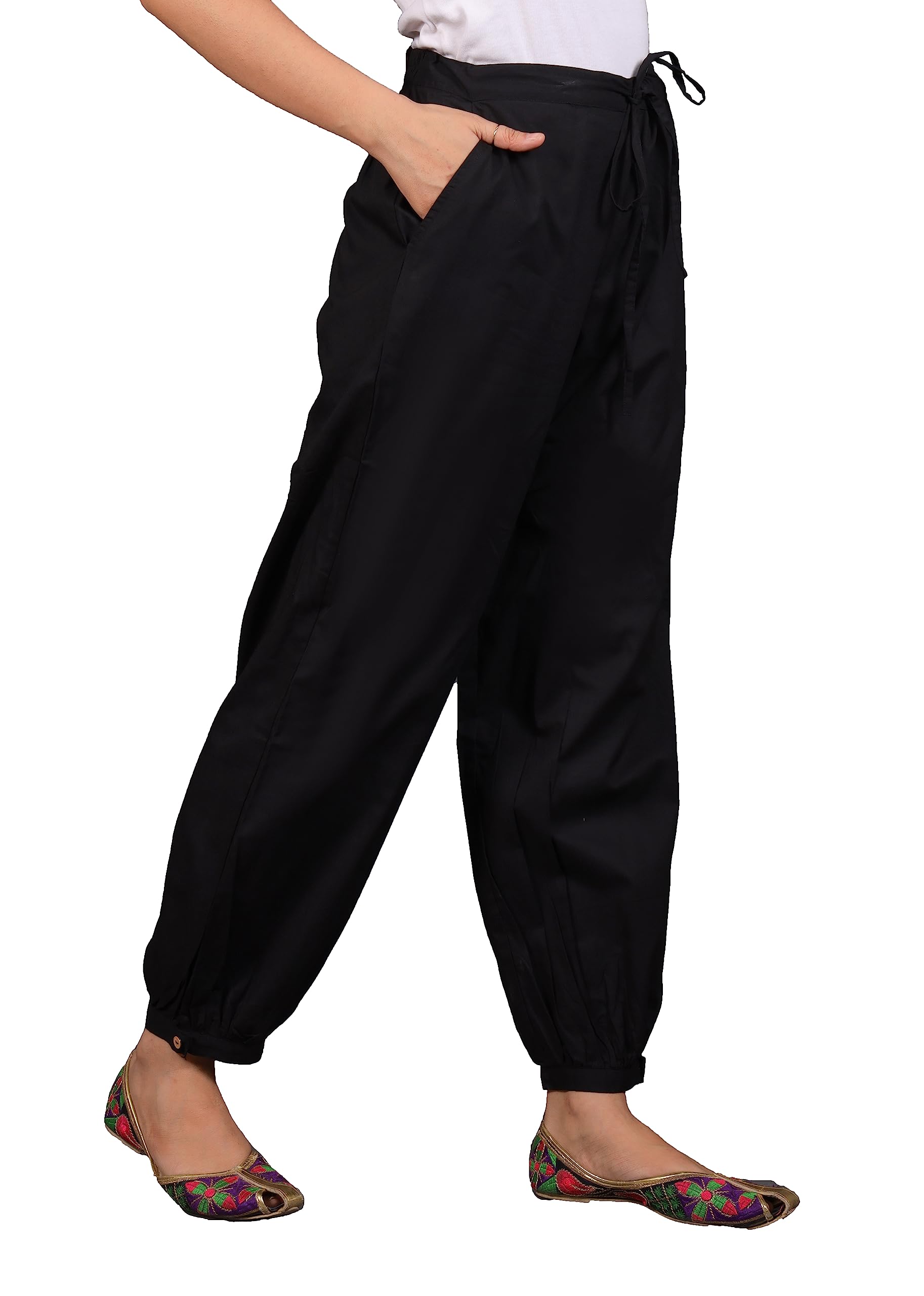 Women's Pathani Cotton Salwar Ethnic wear Cambric with Front Belt Back Elastic with String and 1 Side deep Pocket-image-29
