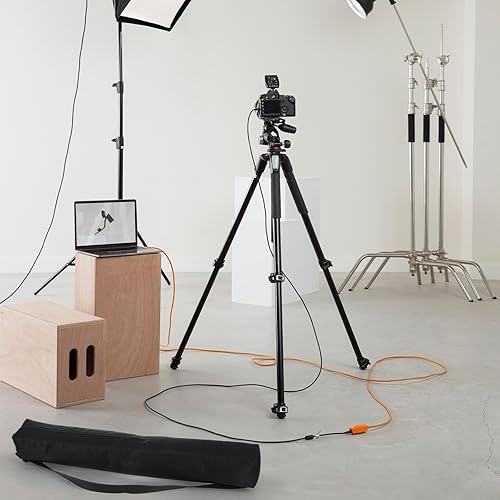 Miniatura 7 de 22.8 pulgadas soporte de luz trípode monopie cámara caso negro bolsa de transporte con correa para estudio equipo fotográfico