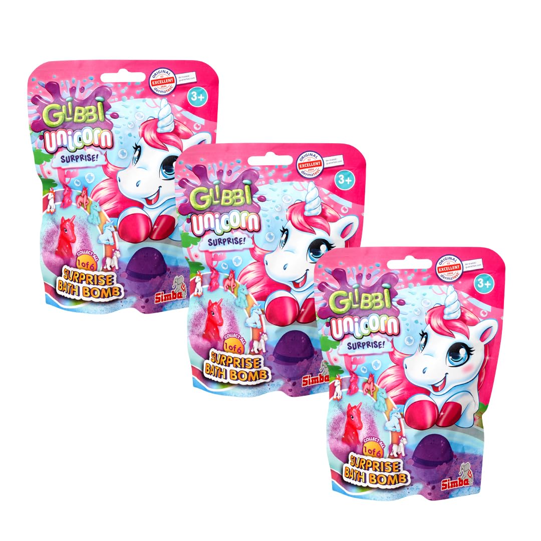 Simba Glibbi Blubber Œuf - 4 Bombes De Bam Pétillantes Pour Enfants - Parfum Fraise, Colorent L'eau - Dès 3 Ans