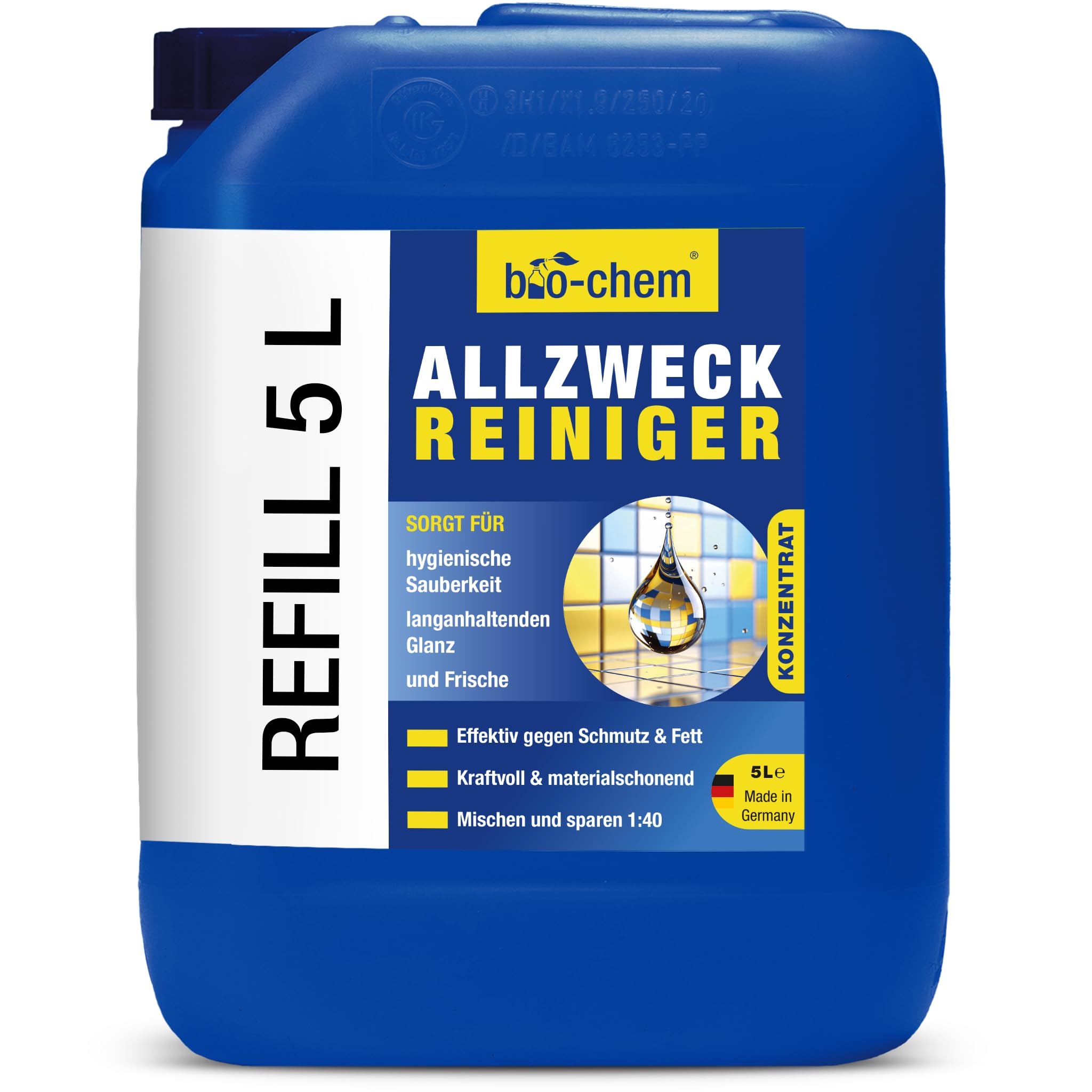 bio-chem Allzweckreiniger Konzentrat 5L | Multi Clean Kraftreiniger für Haushalt, Küche, Bad & Wohnzimmer