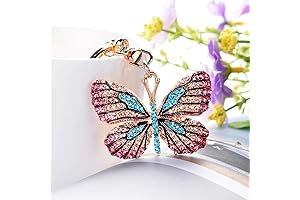 Sparkling Crystal Butterfly Keychains for Women