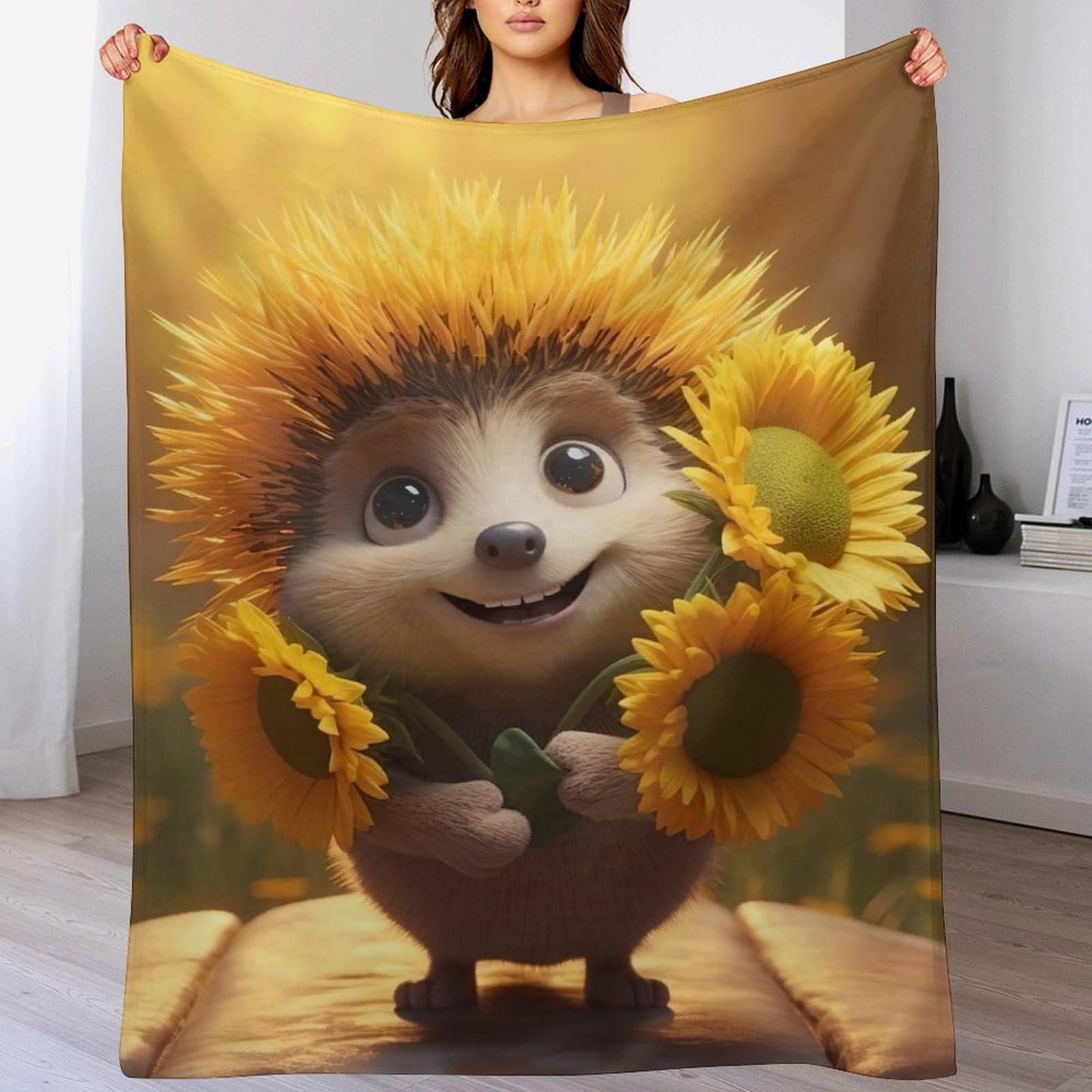 Couverture en Peluche hérisson super douce et moelleuse pour lit