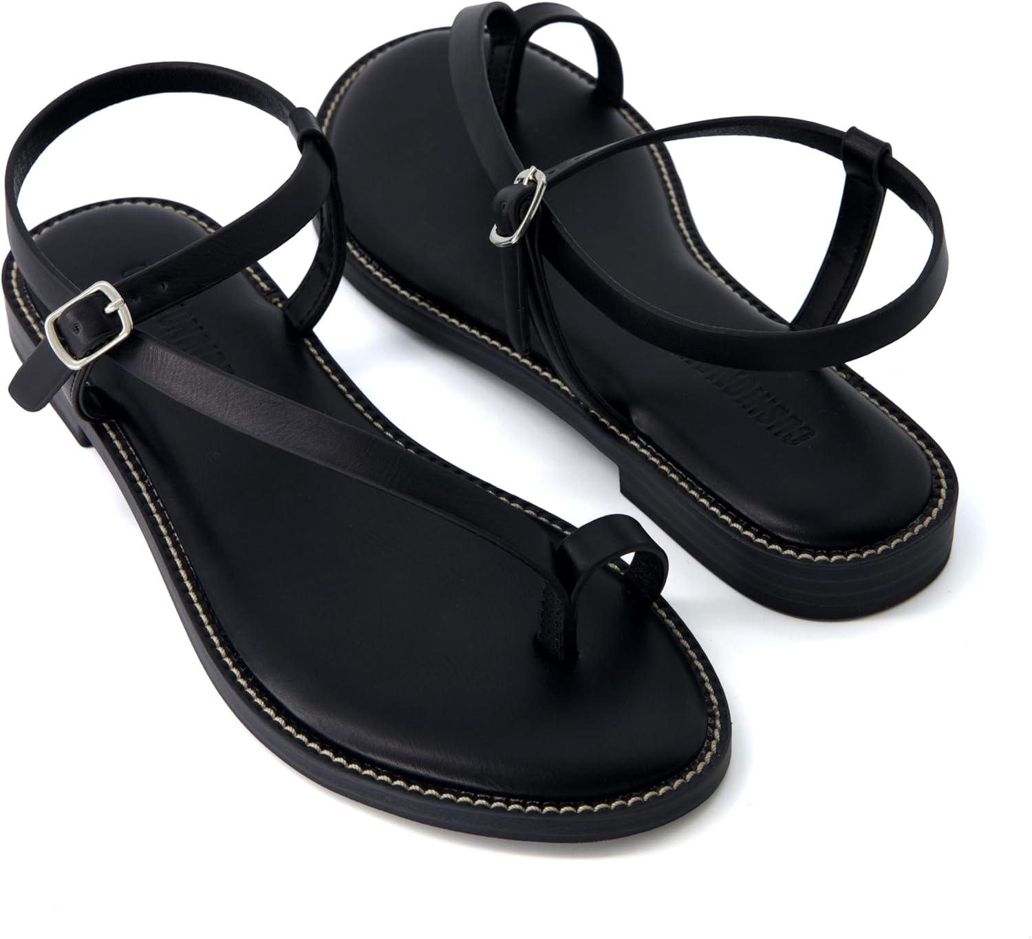 CUSHIONAIRE Life Strappy Flat Thong Sandals for Women with Toe Loop, Memory Foam, and Adjustable Ankle Strap Womens Sandals - Image 8