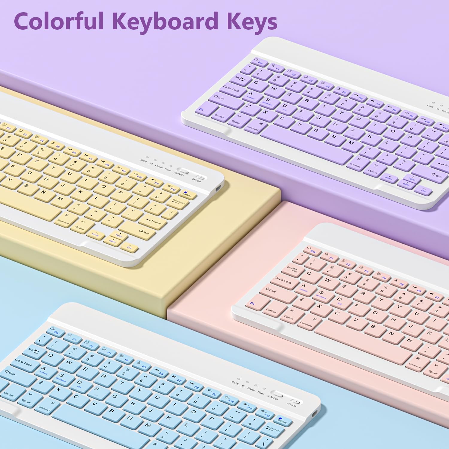 FUWANG Keyboard Case for iPad Air 11 inch M4 2026/M3 2025/M2 2024 & iPad Air 5th 4th Generation Case with Keyboard, Detachable Magnetic Keyboard Cover for iPad Air 11 inch/Air 5th/Air 4th, Purple