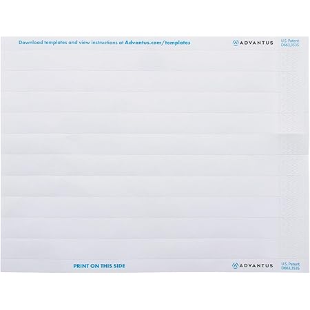 Amazon.com : Advantus Printable Tyvek Wristbands, Blank White, 500/PK ...