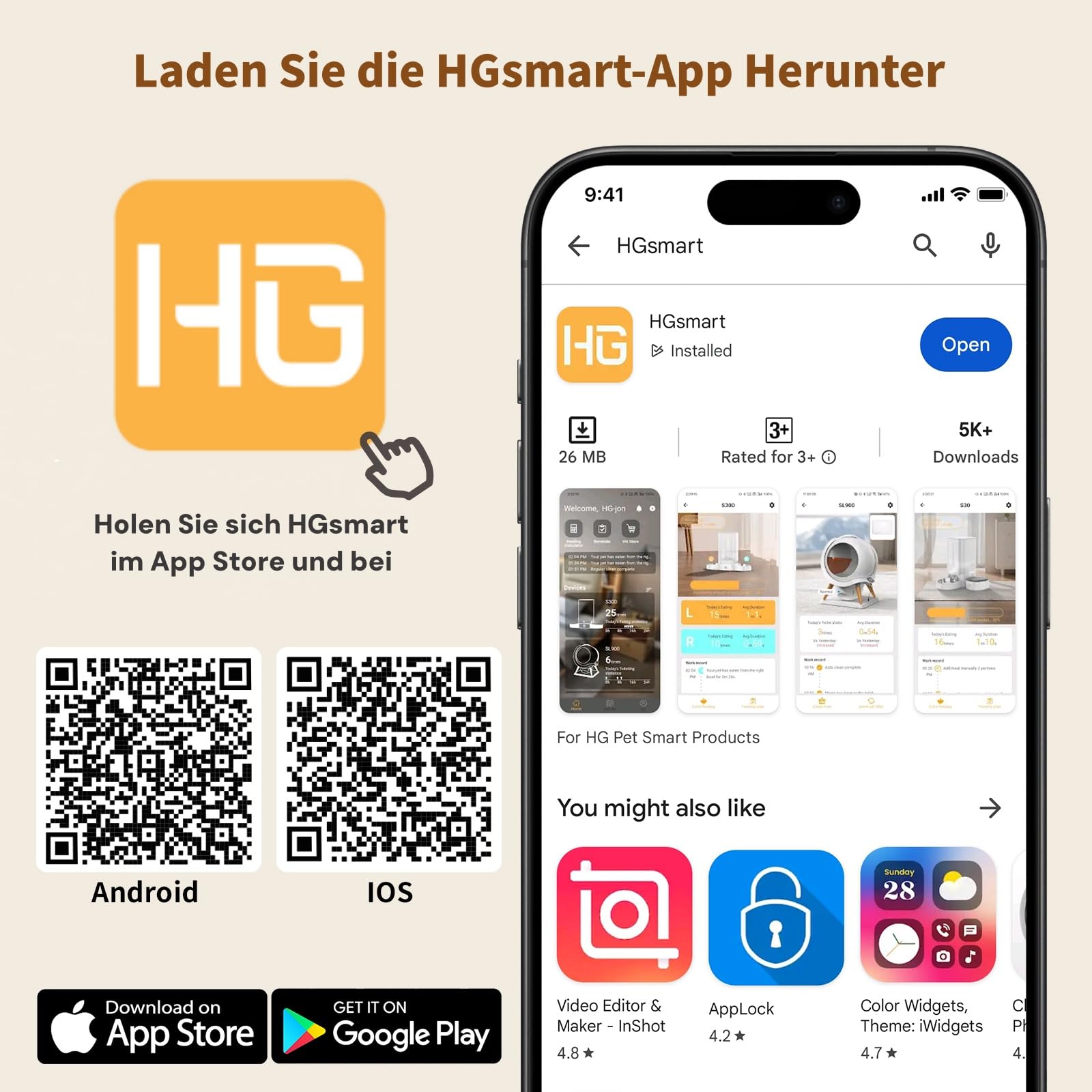 Futterautomat Katze 2 Näpfe mit APP, HONEYGUARDIAN 5G WiFi Intelligenter Katzenfutter Automat, Automatischer Futterspender Katze Hund mit 4 Schüsseln (Edelstahl+Langsame Schüssel), Einfache Bedienung