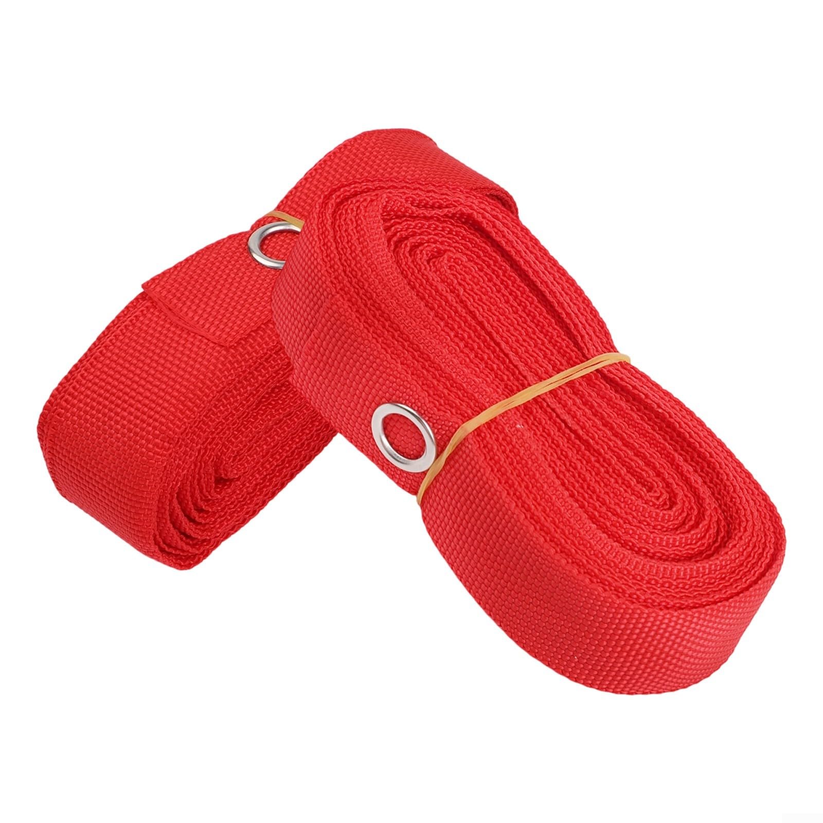 Linee di confine per beach volley in nylon per campi da sabbia o erba all'aperto, set rosso include 6 corde e 6 chiodi da terra