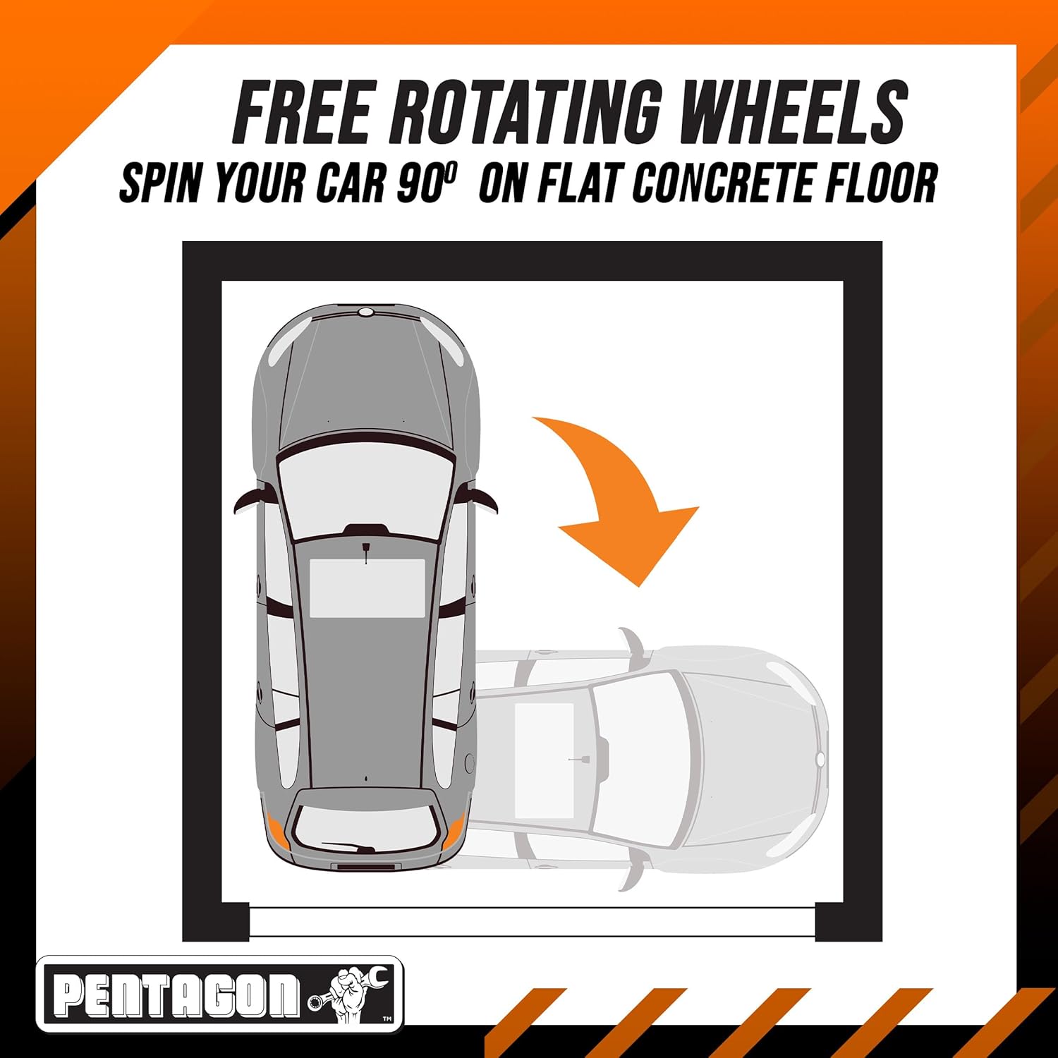 Car Wheel Dolly Set of 4 - Heavy Duty Antiskid 16x12” Car Dolly Tire Skates with 6000lb Capacity - 360 Degree Rotatable Wheel Dollies for Cars, Trucks, Trailers, Motorcycles or Boats by Pentagon Tools