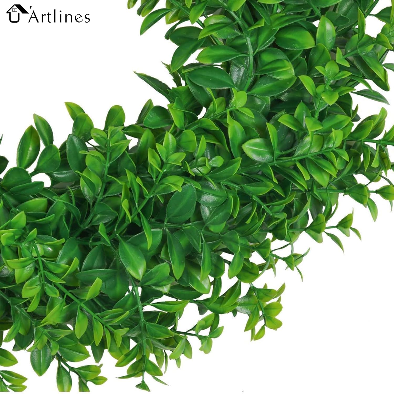 U'Artlines 17inch Front Door Wreaths Artificial Spring Summer Greenery Hanging Garland for Home Wedding Wall Window Decoration (17'inch Boxwood,1) - Image 3