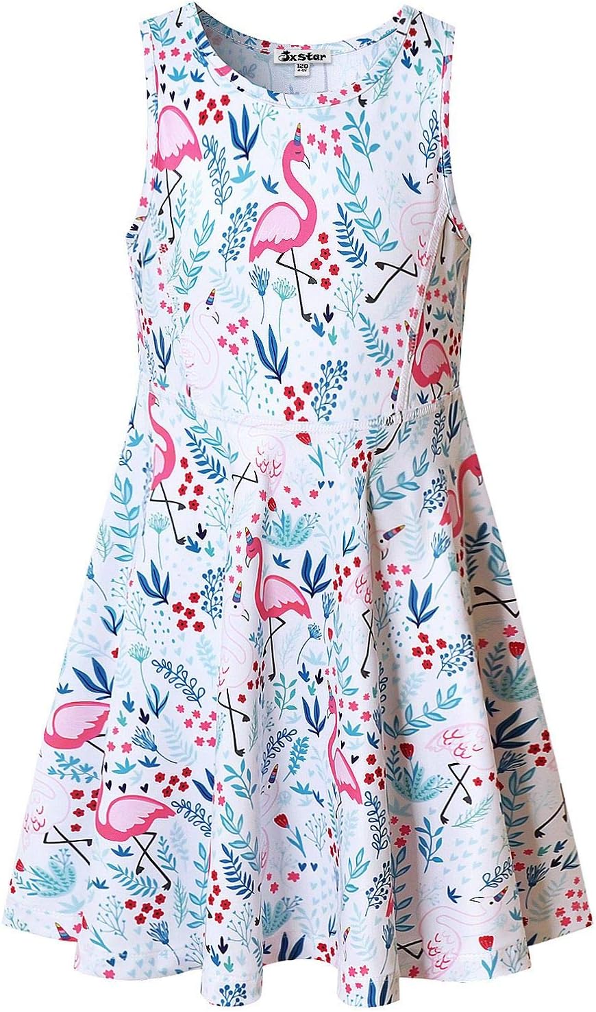Toddler Girls Flamingo Dresses Sleeveless Summer Sun Party Dress Kid 3t 4t