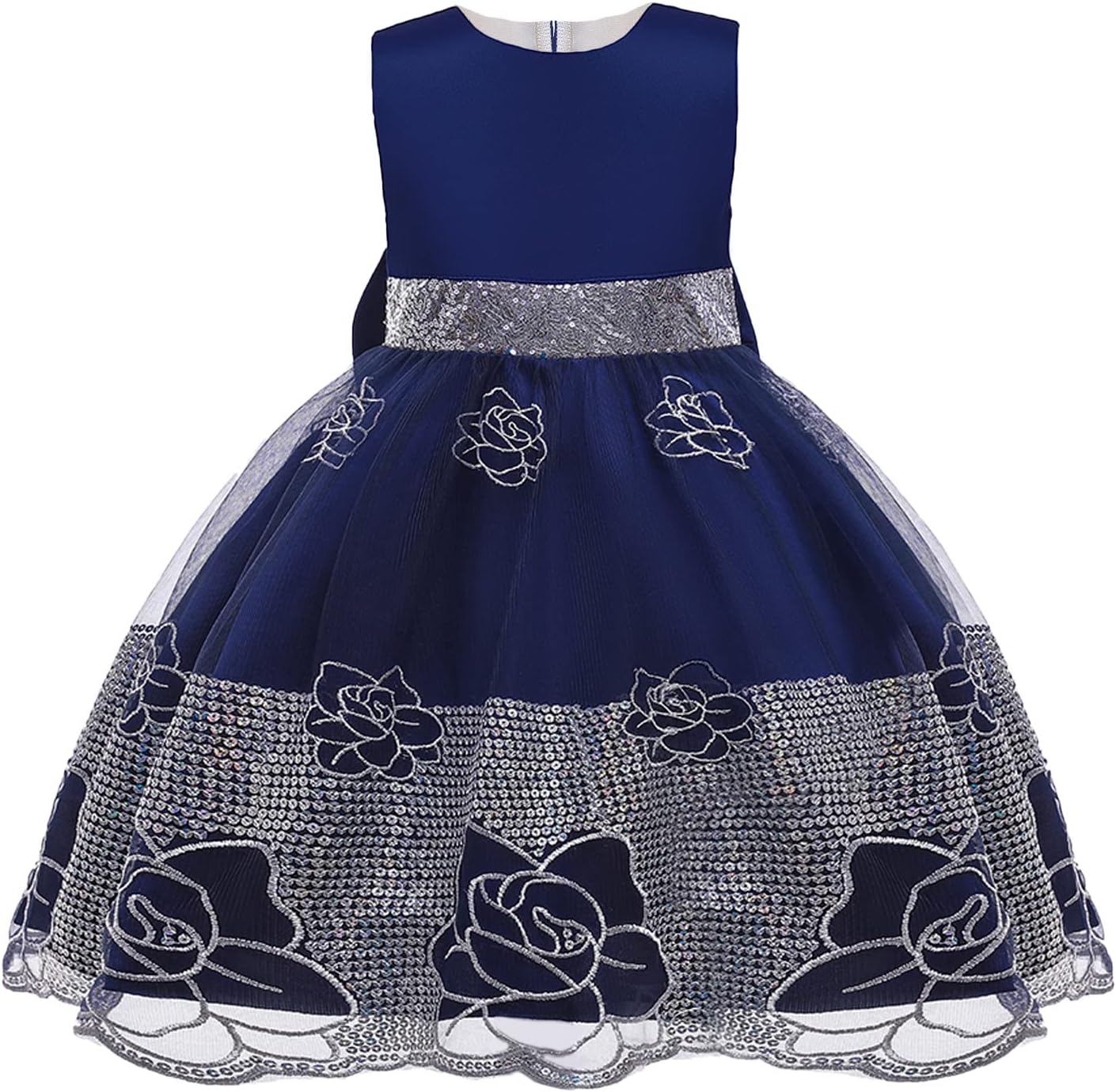 A-Line Satin Girl Dress Simple Stitching Color Rustic Flower Girl Dress for Kids Girl Party Sleeveless Dress 3-10T