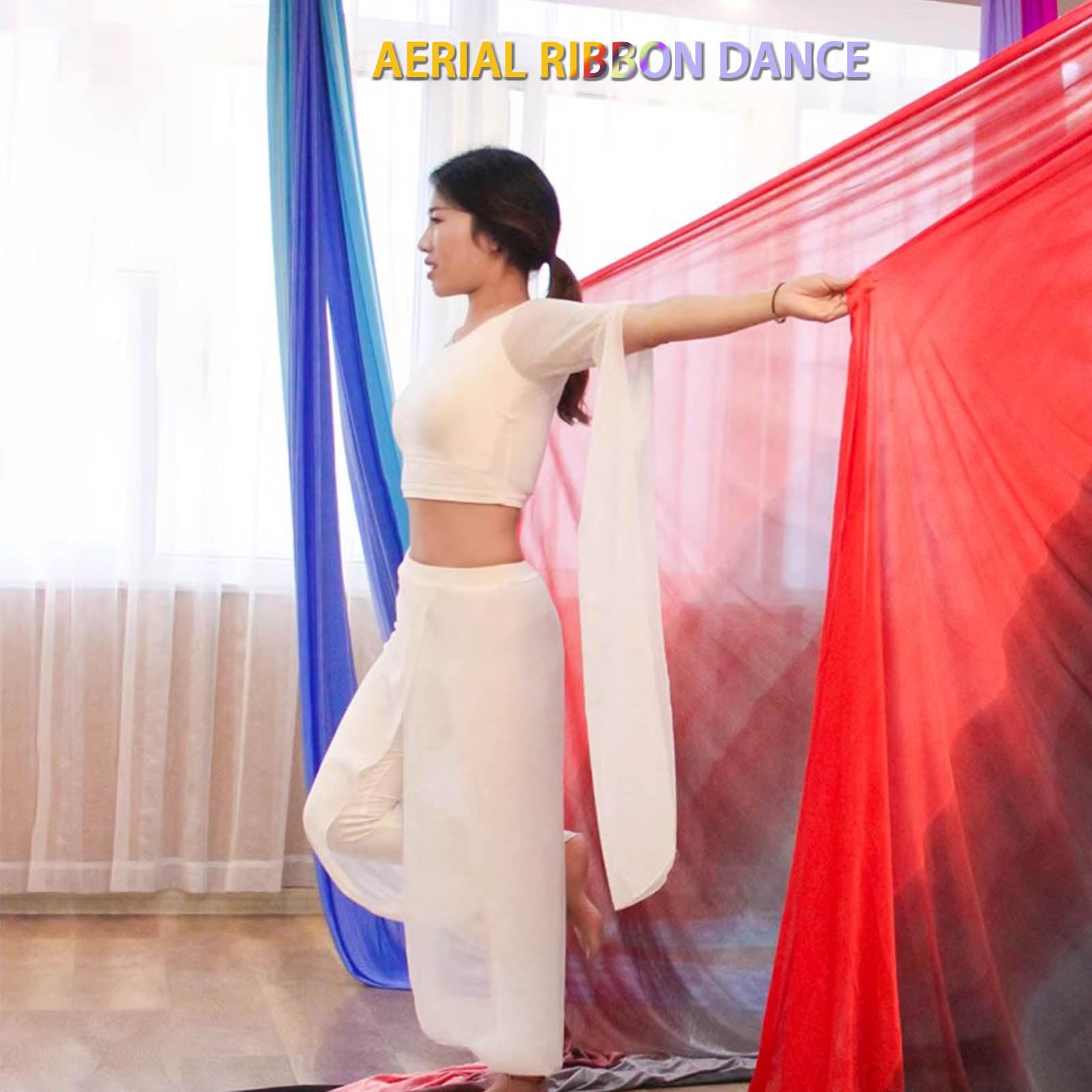 Tissu De Yoga AéRien, éQuipement AéRien en Soie De Qualité SupéRieure à Faire Soi-MêMe, Tissu éLastique pour Hamac De Yoga, Tissu Vertical pour BalançOire à éLingue
