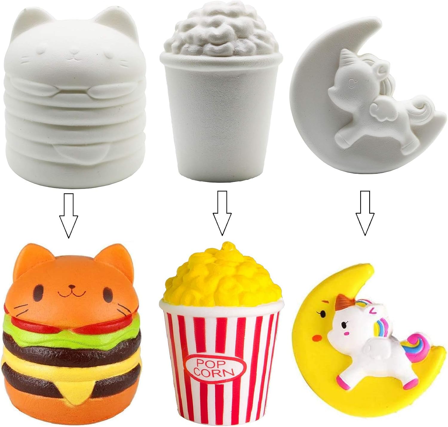 Korilave Squishies DIY Art Crafts Dessert Kits for Girls Gift, Paint Your Own Squishy Toy Jumbo Soft Slow Rising Stress Relief Fidget Toys for Ages 4 5 6 7 8 Kids(27Pcs) : Toys & Games