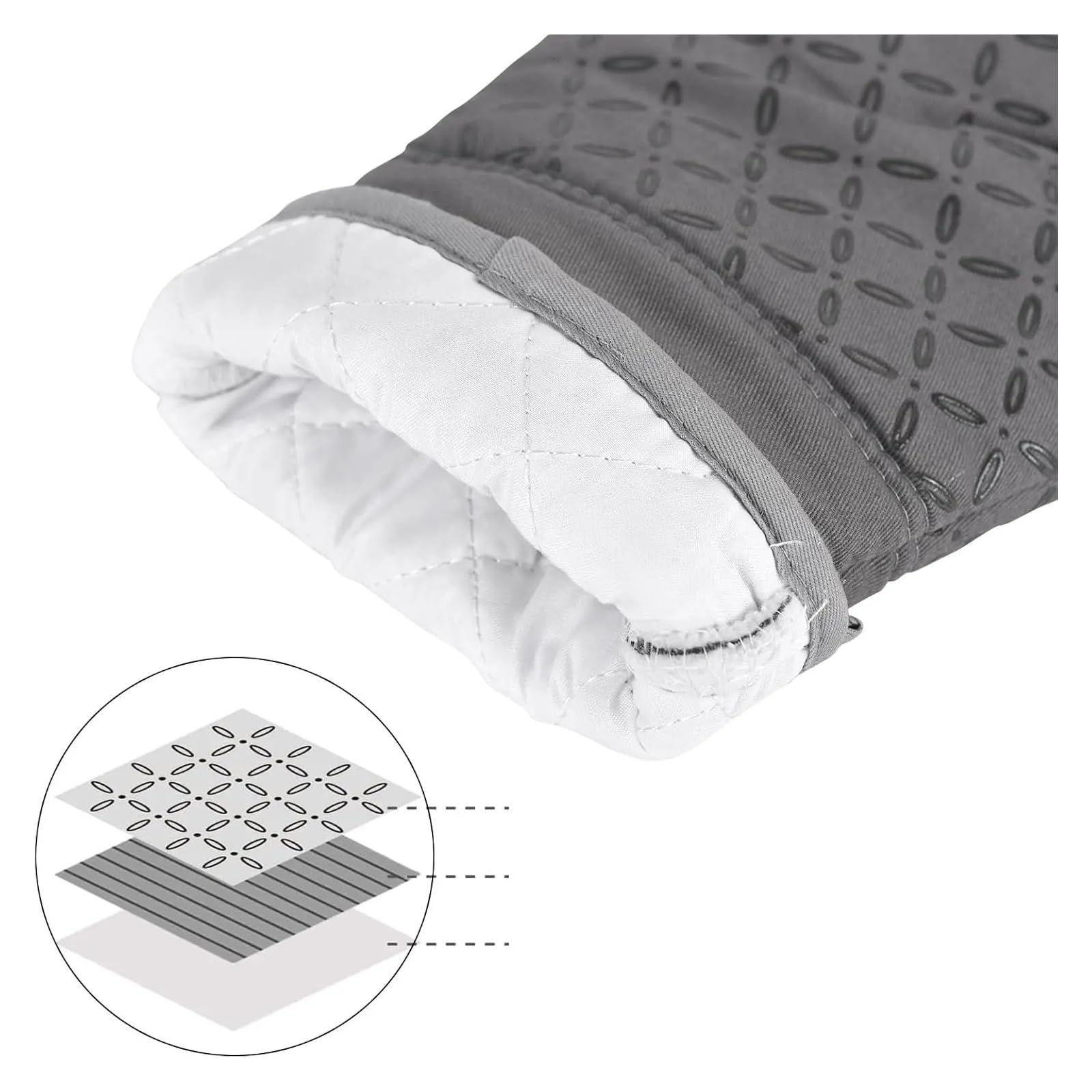 Genérico Set de Guantes de Horno de 6 Piezas, Silicona Microfibra, Gris